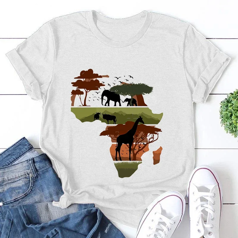 Africa T-shirt pentru Femei de Vara Tricouri Elegant Tricou de Moda de Top Casual, Teuri Negru Istoria Este Istoria Lumii Doamnelor T-shirt