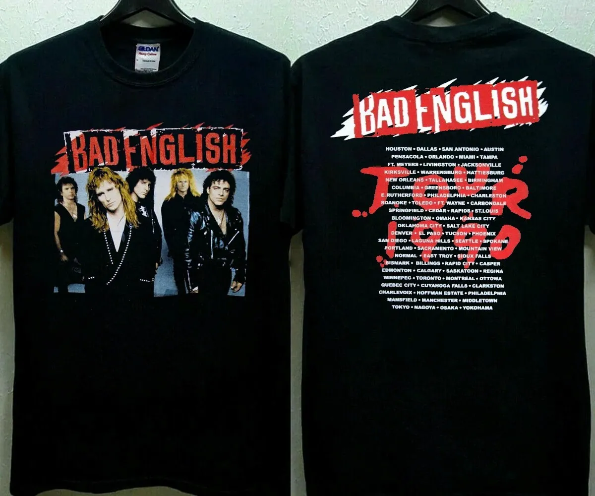 Bad English Concert World Tour 1990 tricou Rău Tur engleză