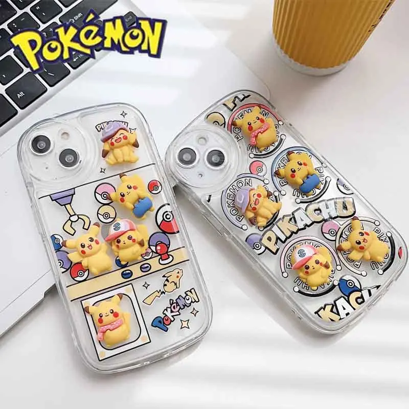 Pokemon Pikachu 3D Telefon Caz pentru IPhone 14 Pro Max Desene animate Anime Caz la Caz Acoperire pentru IPhone 14 13 12 11 Pro Max Xr X Acoperi Drăguț
