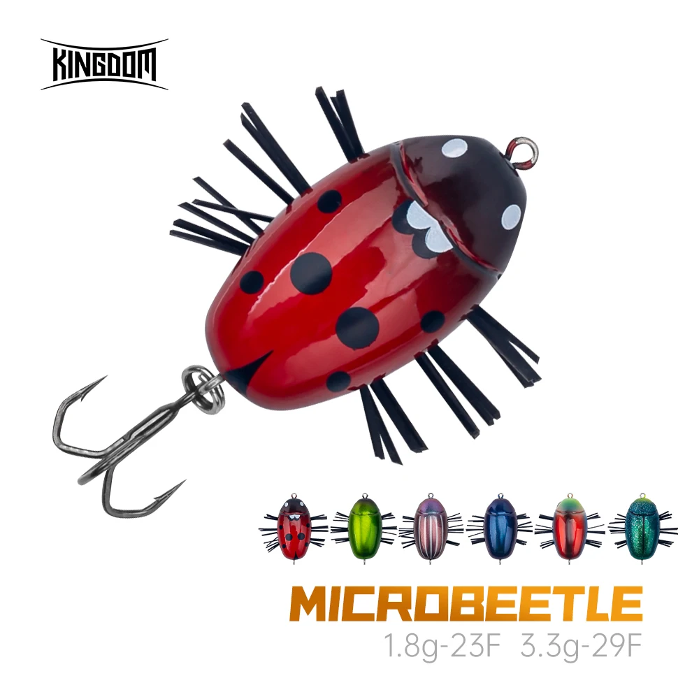 Regatul Microbeetle 1.8 g 3.3 g Artificiale Topwater Insecte Pescuit Momeală de Cârlig Înalte 14# 12# Plutitoare Wobblere Insecte momeala Notobug